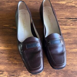 Salvatore Ferragamo Women's Dark Brown Leather Loafers